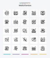 kreative medizinische dienstleistungen 25 skizzen-icon-pack wie medikamente. online. Buchen. medizinisch. Gesundheit vektor
