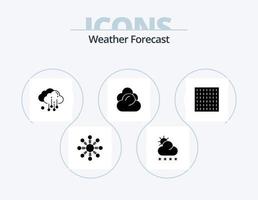 väder glyf ikon packa 5 ikon design. . dis. regn. dimma. server vektor