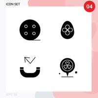 uppsättning av 4 modern ui ikoner symboler tecken för batteri telefon dekoration ägg plats redigerbar vektor design element