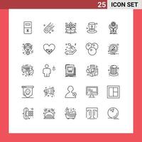 satz von 25 modernen ui symbolen symbole zeichen für dollar hand produkt münze wein editierbare vektordesignelemente vektor