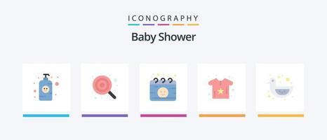 Baby-Dusche-Flat-5-Icon-Pack mit Baby-Ente. Blume. Lutscher. Karosserie. Schwangerschaft. kreatives Symboldesign vektor