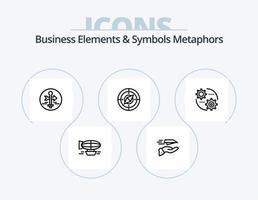 företag element och symboler metaforer linje ikon packa 5 ikon design. kemi. kemisk. plan. signaler. mottagare vektor