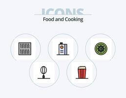 mat linje fylld ikon packa 5 ikon design. mat. och. dryck. mat. dryck vektor