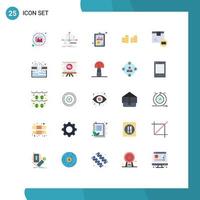 Flache Farbpackung mit 25 universellen Symbolen für die Barcode-Analyse von Geld, Bargeld, editierbare Vektordesign-Elemente vektor