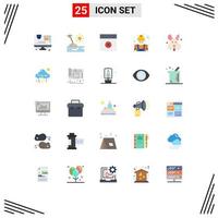 Stock Vector Icon Pack mit 25 Linienzeichen und Symbolen für Kaninchen-Bynny-Layout, Arbeitskonstruktion, editierbare Vektordesign-Elemente