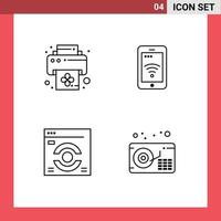 4 kreativ ikoner modern tecken och symboler av enhet refresh mobil wiFi grammofon redigerbar vektor design element