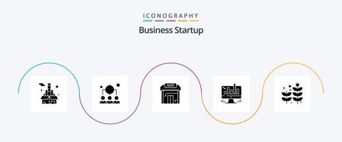 företag börja glyf 5 ikon packa Inklusive företag . affär. ledarskap . marknadsföra . företag vektor