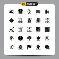 Aktienvektor-Icon-Pack mit 25 Zeilenzeichen und Symbolen für bearbeitbare Vektordesign-Elemente für Filmmusik-Fahrzeuglautsprecher Woofer vektor