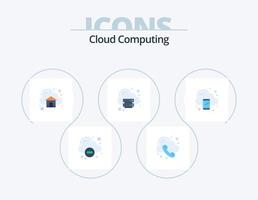 Cloud-Computing-Flat-Icon-Pack 5-Icon-Design. Gerät. Android. Lagerung. Wolke vektor