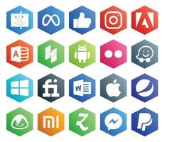 20 Social-Media-Icon-Packs, einschließlich Xiaomi Pepsi Android Apple Fiverr vektor