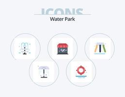 Wasserpark flach Icon Pack 5 Icon Design. . . Park. Park. Schieberegler vektor