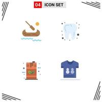 4 flaches Icon-Konzept für mobile Websites und Apps, bearbeitbare Vektordesign-Elemente für Zahnfass-Fußball für Bootstreibstoff vektor
