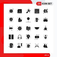 universell ikon symboler grupp av 25 modern fast glyfer av global invesment hemsida lantbruk webb internet redigerbar vektor design element