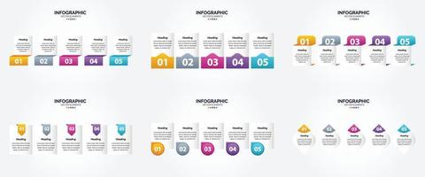 flaches Designset der Vektorillustrations-Infografiken für Werbebroschürenflieger und -zeitschrift vektor