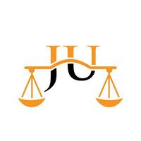 Letter Ju Anwaltskanzlei Logo-Design für Anwalt, Justiz, Anwalt, Recht, Anwaltsdienst, Anwaltskanzlei, Waage, Anwaltskanzlei, Anwaltsunternehmen vektor