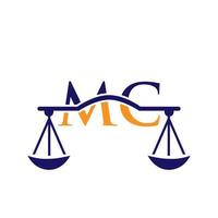 letter mc anwaltskanzlei logo design für anwalt, justiz, rechtsanwalt, legal, anwaltsservice, anwaltskanzlei, skala, anwaltskanzlei, anwaltsunternehmen vektor