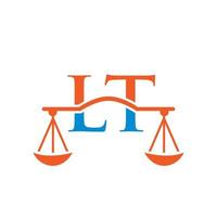 letter lt anwaltskanzlei logo design für anwalt, justiz, rechtsanwalt, legal, anwaltsservice, anwaltskanzlei, skala, anwaltskanzlei, anwaltsunternehmen vektor