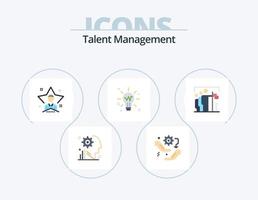 Talentmanagement-Flachbild-Icon-Pack 5-Icon-Design. Idee. Birne. Aufbau. Mann. Benutzer vektor