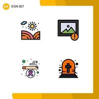 uppsättning av 4 modern ui ikoner symboler tecken för lantbruk rökning vatten Foto halloween korsa redigerbar vektor design element