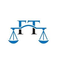 Buchstabe ft Anwaltskanzlei Logo-Design für Anwalt, Justiz, Anwalt, Recht, Anwaltsservice, Anwaltskanzlei, Waage, Anwaltskanzlei, Anwaltsunternehmen vektor