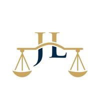 letter jl anwaltskanzlei logo design für anwalt, justiz, rechtsanwalt, legal, anwaltsdienst, anwaltskanzlei, skala, anwaltskanzlei, anwaltsunternehmen vektor