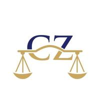 buchstabe cz anwaltskanzlei logo design für anwalt, justiz, rechtsanwalt, legal, anwaltsservice, anwaltskanzlei, skala, anwaltskanzlei, anwaltsunternehmen vektor