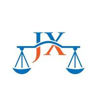 Buchstabe jx Anwaltskanzlei Logo-Design für Anwalt, Justiz, Anwalt, Recht, Anwaltsservice, Anwaltskanzlei, Waage, Anwaltskanzlei, Anwaltsunternehmen vektor
