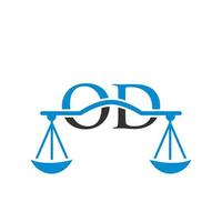 Letter od Anwaltskanzlei-Logo-Design für Anwalt, Justiz, Anwalt, Recht, Anwaltsservice, Anwaltskanzlei, Waage, Anwaltskanzlei, Anwaltsunternehmen vektor
