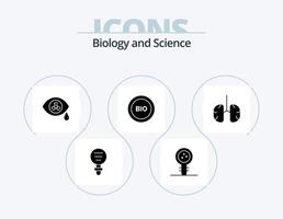 biologi glyf ikon packa 5 ikon design. kraft. effektivitet. laboratorium. ekologi. zombie vektor
