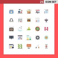 25 universelle flache Farbzeichen Symbole für Kreditrechnungsboxen, die online editierbare Vektordesign-Elemente einkaufen vektor