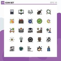 Stock Vector Icon Pack mit 25 Zeilenzeichen und Symbolen für Thanksgiving-Schinken-Gadget-Schinken-Bildung editierbare Vektordesign-Elemente
