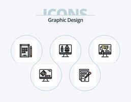 Grafikdesign Linie gefüllt Icon Pack 5 Icon Design. Webdesign . Mathematik . Papier. Karte vektor