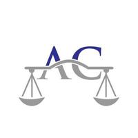 Buchstabe ac Anwaltskanzlei-Logo-Design für Anwalt, Justiz, Anwalt, Recht, Anwaltsdienst, Anwaltskanzlei, Waage, Anwaltskanzlei, Anwaltsunternehmen vektor