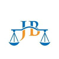 buchstabe jb anwaltskanzlei logo design für anwalt, justiz, rechtsanwalt, legal, anwaltsservice, anwaltskanzlei, skala, anwaltskanzlei, anwaltsunternehmen vektor