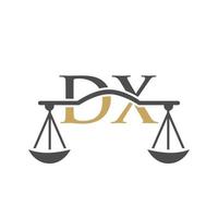 brev dx lag fast logotyp design för advokat, rättvisa, lag advokat, Rättslig, advokat service, lag kontor, skala, lag fast, advokat företags- företag vektor