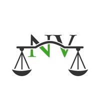 letter nv anwaltskanzlei logo design für anwalt, justiz, rechtsanwalt, legal, anwaltsservice, anwaltskanzlei, skala, anwaltskanzlei, anwaltsunternehmen vektor