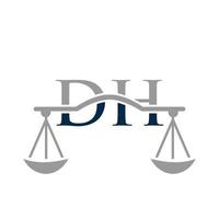buchstabe dh anwaltskanzlei logo design für anwalt, justiz, rechtsanwalt, legal, anwaltsdienst, anwaltskanzlei, skala, anwaltskanzlei, anwaltsunternehmen vektor
