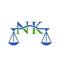 buchstabe nk anwaltskanzlei logo design für anwalt, justiz, rechtsanwalt, legal, anwaltsservice, anwaltskanzlei, skala, anwaltskanzlei, anwaltsunternehmen vektor