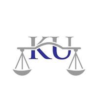 Buchstabe ku Anwaltskanzlei Logo-Design für Anwalt, Justiz, Anwalt, Recht, Anwaltsdienst, Anwaltskanzlei, Waage, Anwaltskanzlei, Anwaltsunternehmen vektor