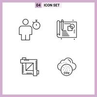 4 kreativ ikoner modern tecken och symboler av avatar beskära verktyg prestanda bearbeta grafisk redaktör redigerbar vektor design element