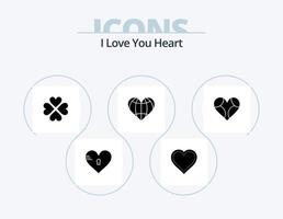 hjärta glyf ikon packa 5 ikon design. kärlek. gåva. tycka om. favorit. kärlek vektor