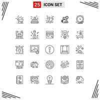 Gruppe von 25 Zeilen Zeichen und Symbolen für Dollar-Business-Diät-Business-Datei editierbare Vektordesign-Elemente vektor