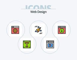 Webdesign-Linie gefüllt Icon Pack 5 Icon-Design. Design. Werkzeug. Marke. Designer. Netz vektor