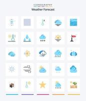 kreatives Wetter 25 Flat Icon Pack wie Klima. Wasser. Wetter. Meer. Klima vektor