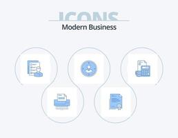 modern företag blå ikon packa 5 ikon design. jobb. företag. företag. förmågor. papper vektor