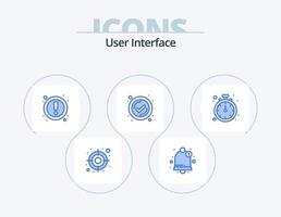 Benutzeroberfläche blau Icon Pack 5 Icon Design. . Timer. ui. Anschauen. Benutzer vektor