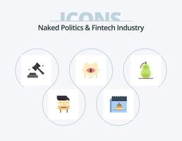 nackte Politik und Fintech-Industrie flaches Icon Pack 5 Icon Design. Geheimnis. Bestimmung. Journalismus. Verschwörung. Kampagne vektor
