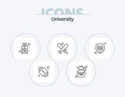 universitet linje ikon packa 5 ikon design. id. tabell. utbildning. studie skrivbord. interiör vektor