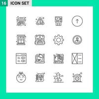 översikt packa av 16 universell symboler av browser pengar Bankomat maskin dispenser redigerbar vektor design element