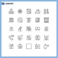 25 kreative Symbole moderne Zeichen und Symbole für sauberere Fahrzeugdiät Transportfahrrad editierbare Vektordesign-Elemente vektor